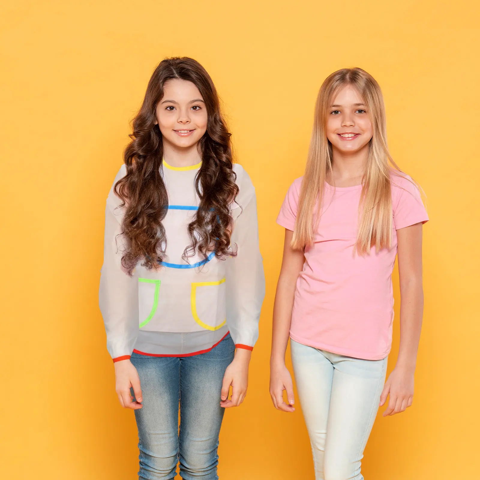 

Водонепроницаемый халат для рисования для детей с длинными рукавами, 3 большими карманами, защита от масляных красок, для детских художественных занятий и творчества