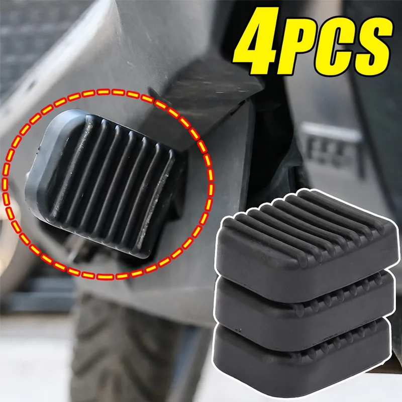 1/4PCS Motorcycle Footrest Pad Soft Rubber Pad for Scooter Base Plate Anti-slip Pad Motorcycle Base Bracket Extension Foot Black