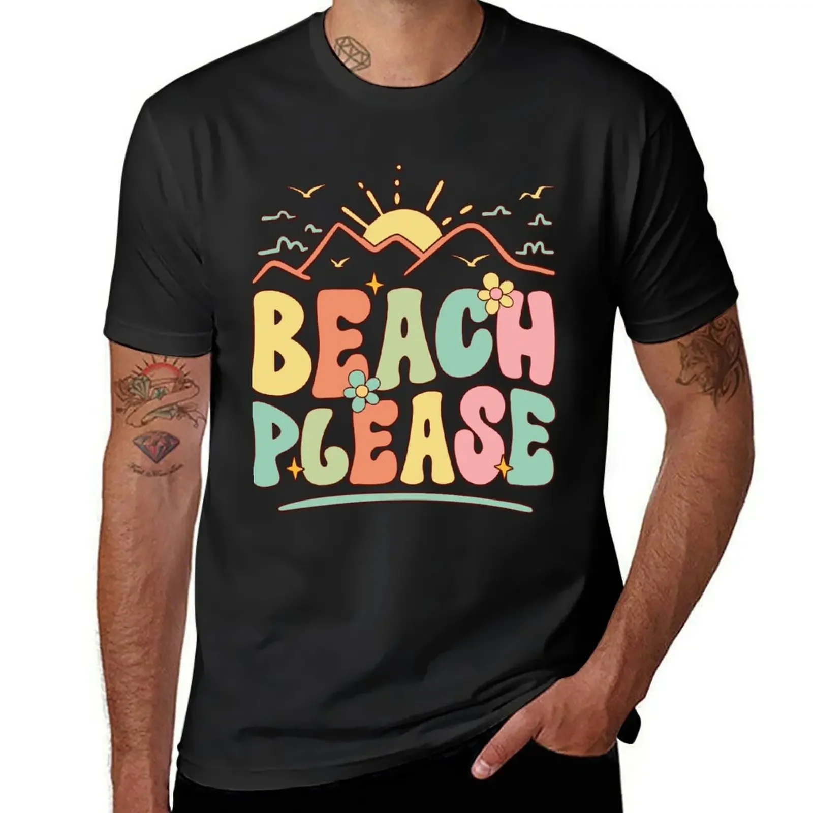 

Beach Please Vacation Mode T-Shirt anime clothes basketball graphic tees vintage graphic tee sweat funny t shirts for men