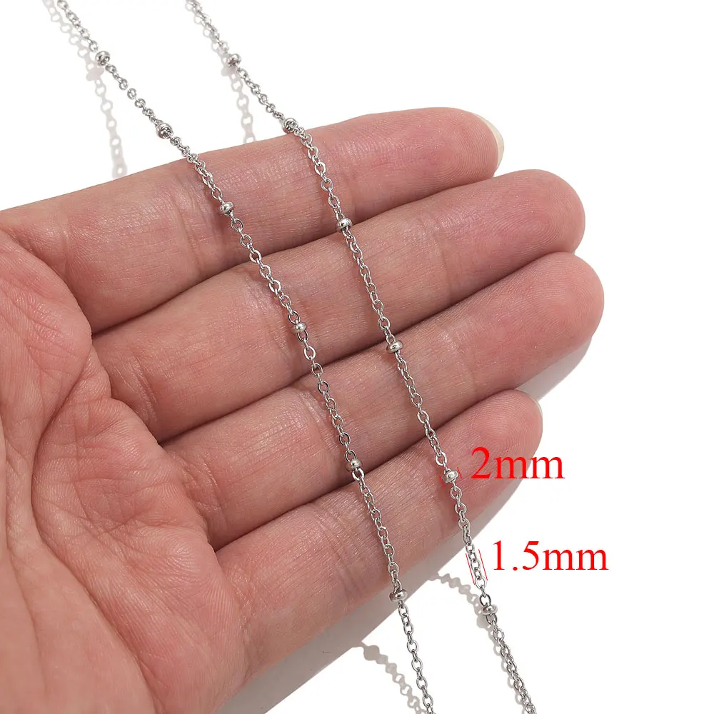 2 Meter Lippen Perlen Kette Edelstahl Kabel Ketten für Schmuckherstellung DIY Halskette Armband Zubehör Goldkette Erkenntnisse
