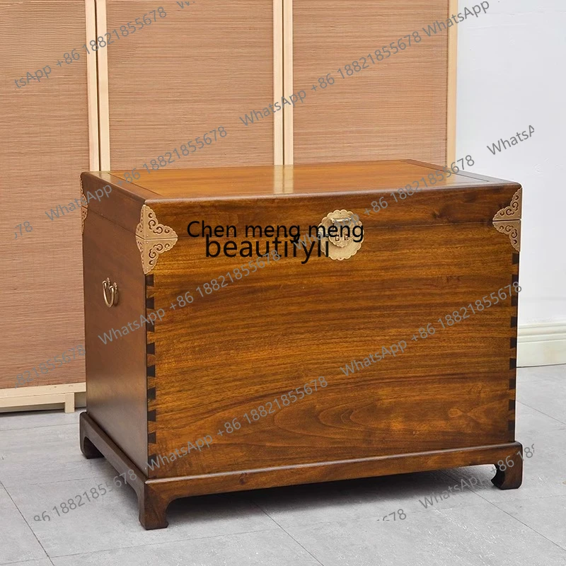 Camphor Wood Box Pure Solid Wood Storage Tea Table New Chinese Style Wedding Dowry Study Storage Storage Box