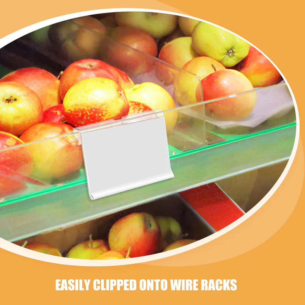 50 PCS Price Tag Shelf Clips for Metal Shelving Metallic Line Label Inserts Office