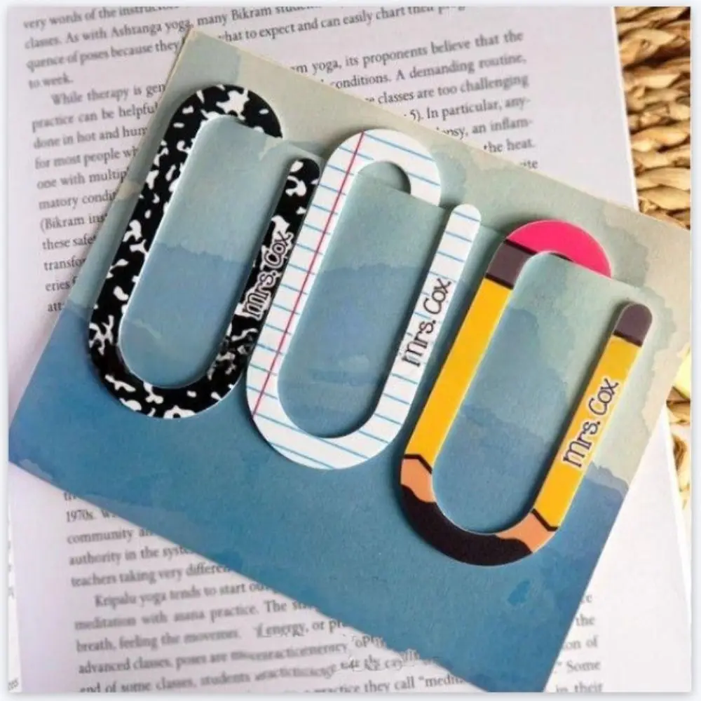 New Mini Classroom Theme Bookmark Portable Durable Bookmark Acrylic Paper Clips Office School Supply