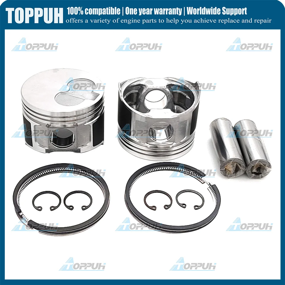 2 cylinder 2 Set Piston & Piston Ring Set For Yanmar Engine 2TNE68 STD