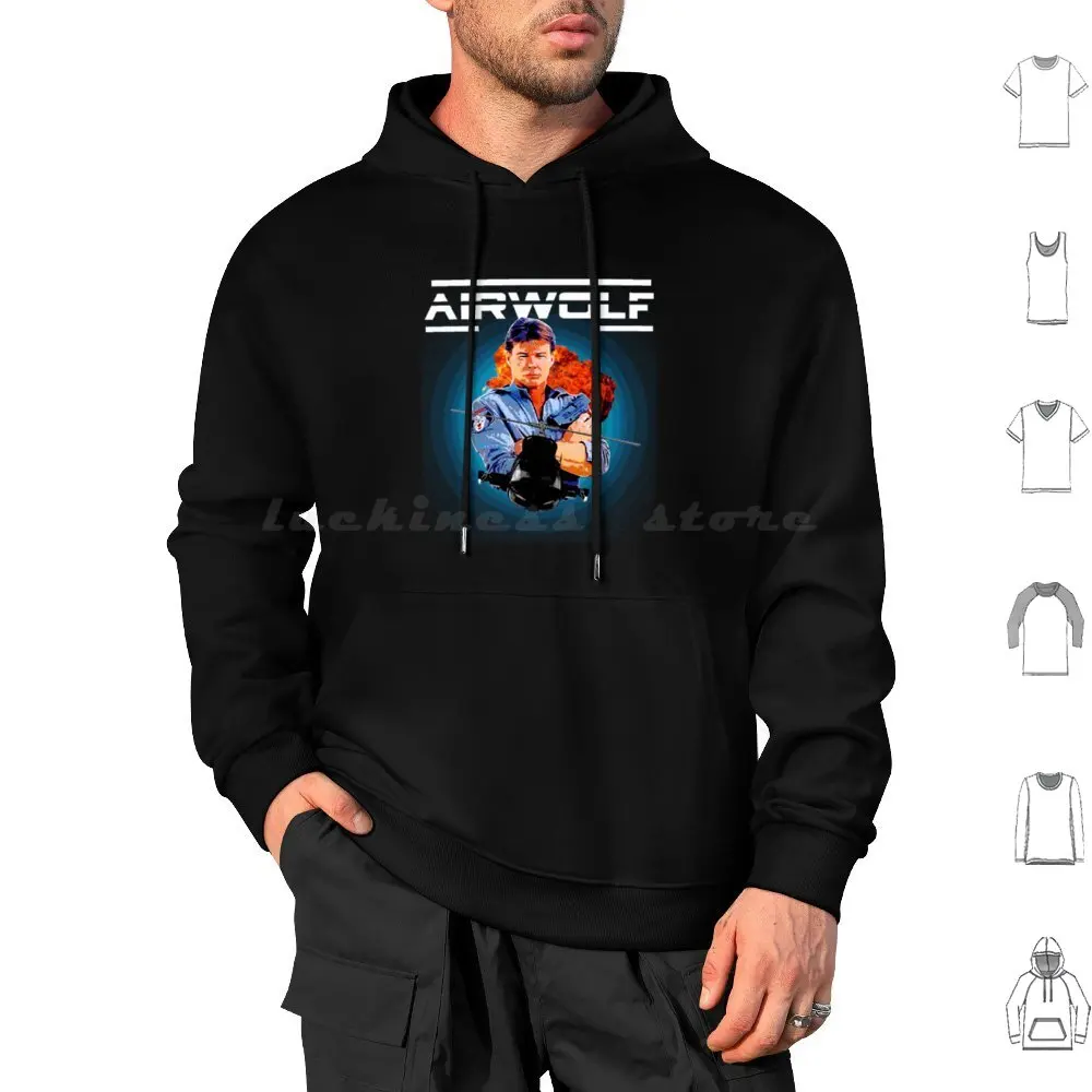 Airwolf Tv Series Hoodie cotton Long Sleeve Airwolf 80 Years Retro Knight Rider Vintage Helicopter Tv Shows Geek