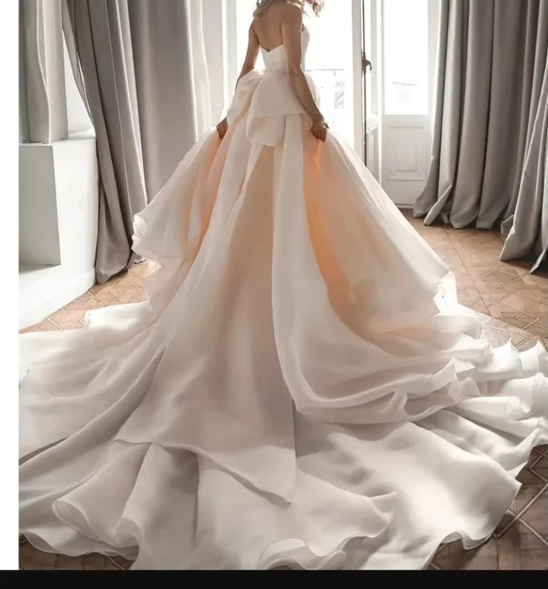 3 layer Organza Detachable Train Overskirt Bow Removable Bridal Skirt Wedding Accessories Detachable train skirt customsize