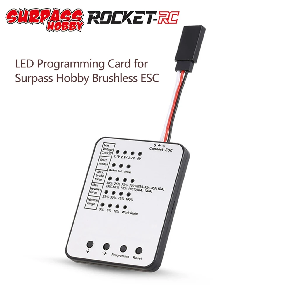 SURPASS HOBBY tarjeta de programación LED para coche RC, controlador de velocidad electrónico ESC sin escobillas, 25A/35A/45A/60A/80A/120A/150A