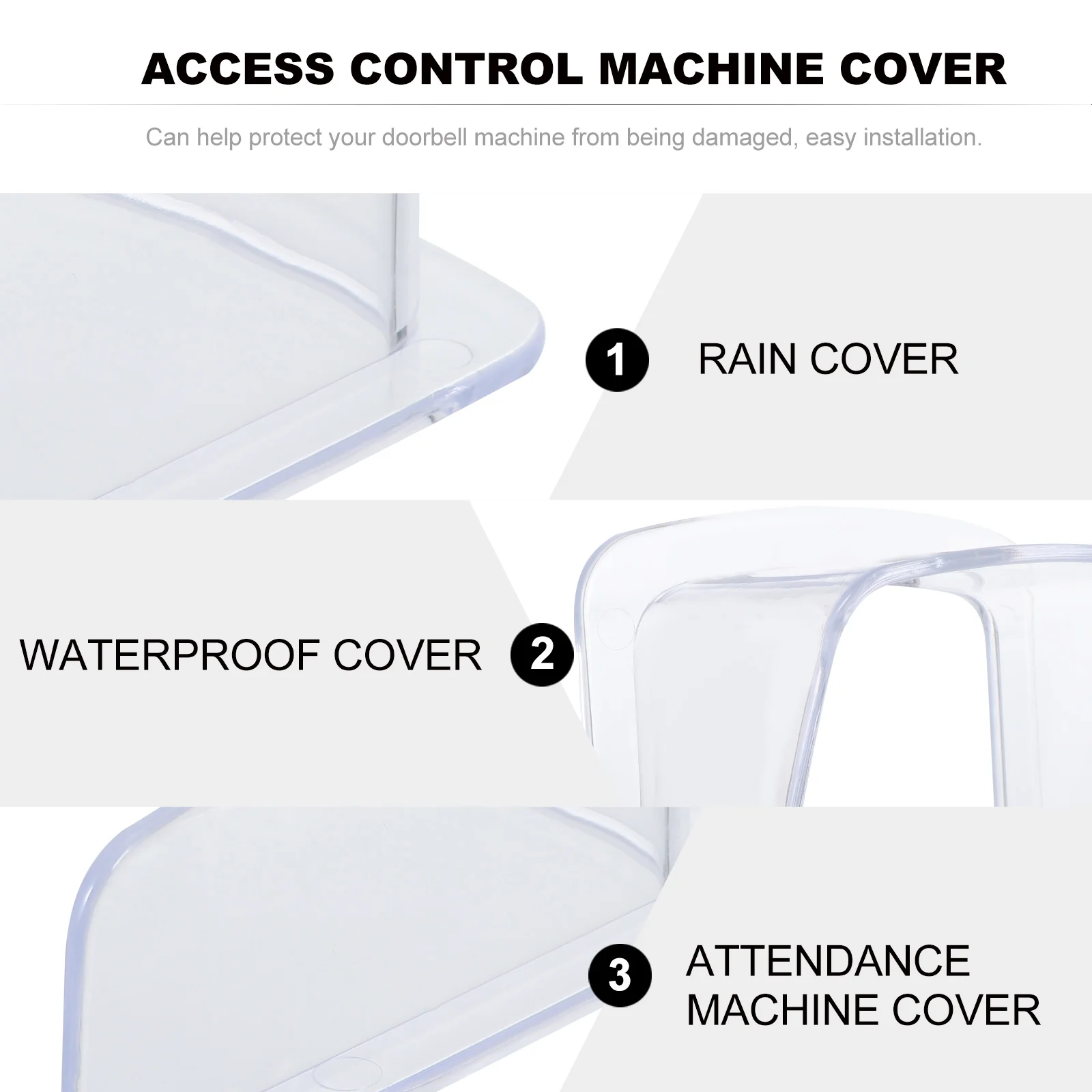 Waterproof Cover Door Bell Protective Rain Reflective for Password Machine Plastic