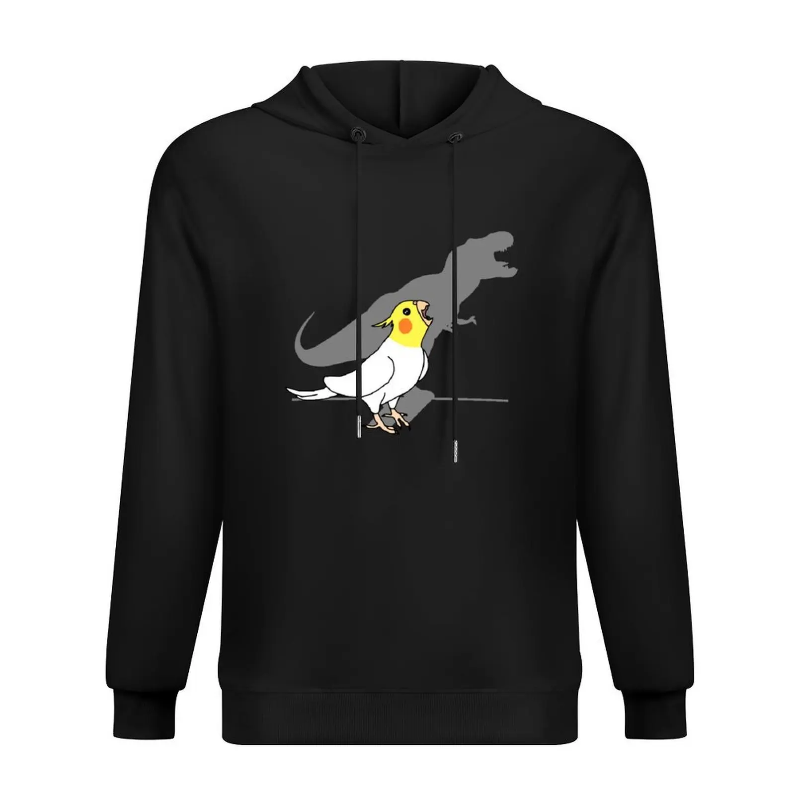 

t-rex dinosaur shadow - white yellow cockatiel Hoodie anime clothing men's coat men wear men's hoodies