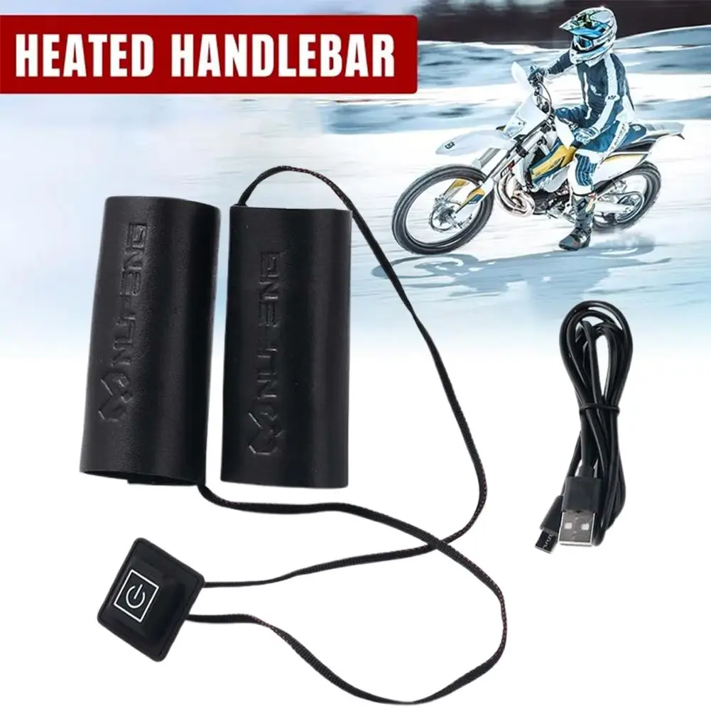 Heated Grips Cover electric heating handle cover USB Adjust Parts Grips Bike charging Warmers Temperature Motorcycle Anti-S P6J7