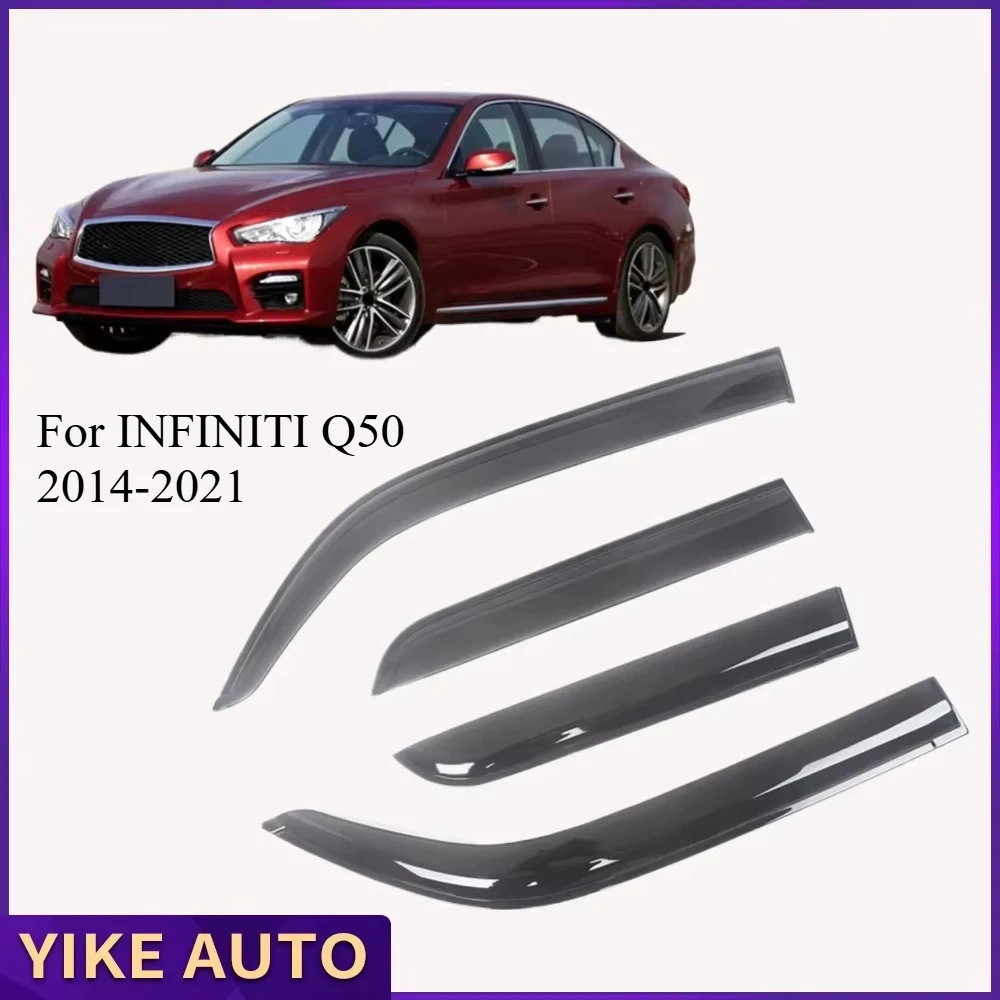 

Window Visor Rain Guards for INFINITI Q50 V37 2014 2015 2016 2017 2018 2019 2020 2021 Wind Deflectors Door Visor Vent Shades