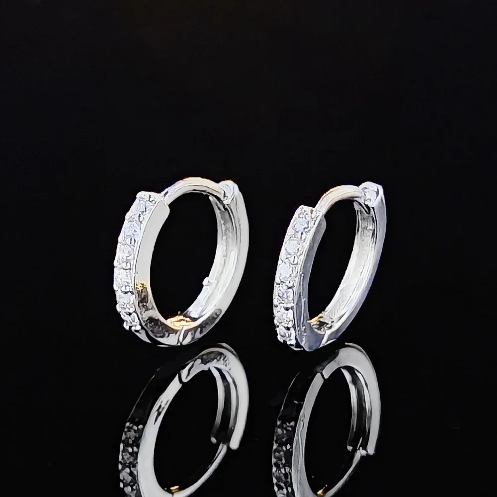 Fast Ship Newest Luxury Romantic Women Jewelry 925 Sterling Silver Plated Rhinestone Crystal Hoop Earrings For Women Wholesale