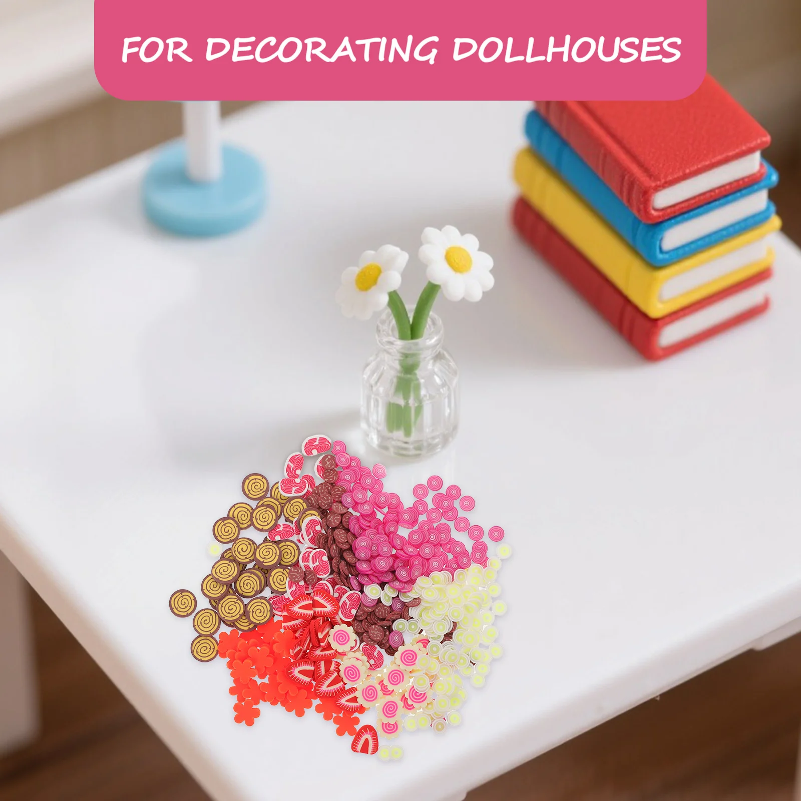 5 pçs fatias de carne falsas realistas legumes em miniatura narutomaki argila macia polvilha para fingir cozinha jogar casa de bonecas