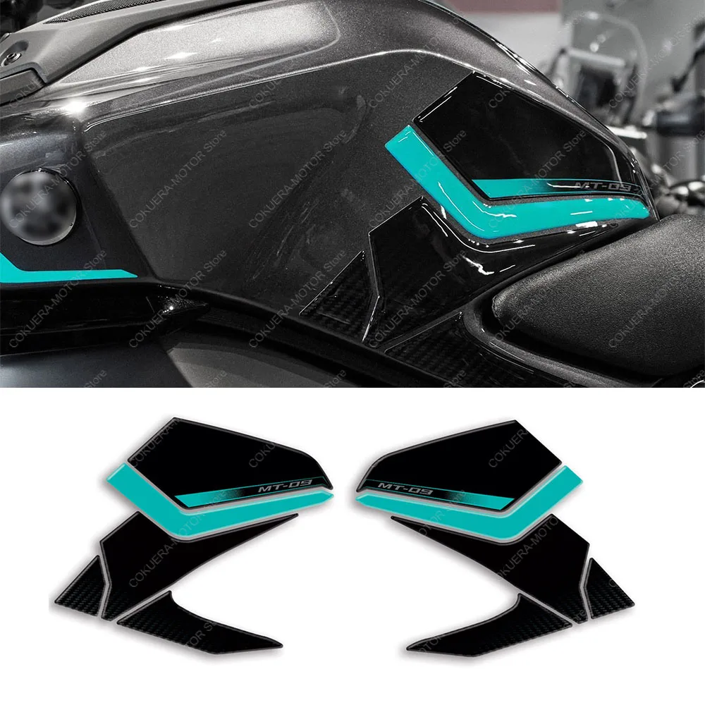 

For MT-09 mt 09 2024 3D Epoxy Resin Stickers Motocycle Side Tank Pads Sticker Anti Slip Protection Stickers Kit Decals