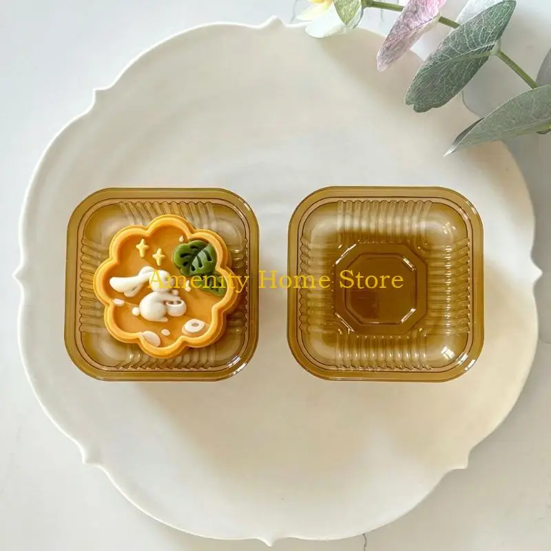 F26C Mooncakes Molds with 2 Stamps ABS Chinese Pastry Mould for Baking Enthusiasts