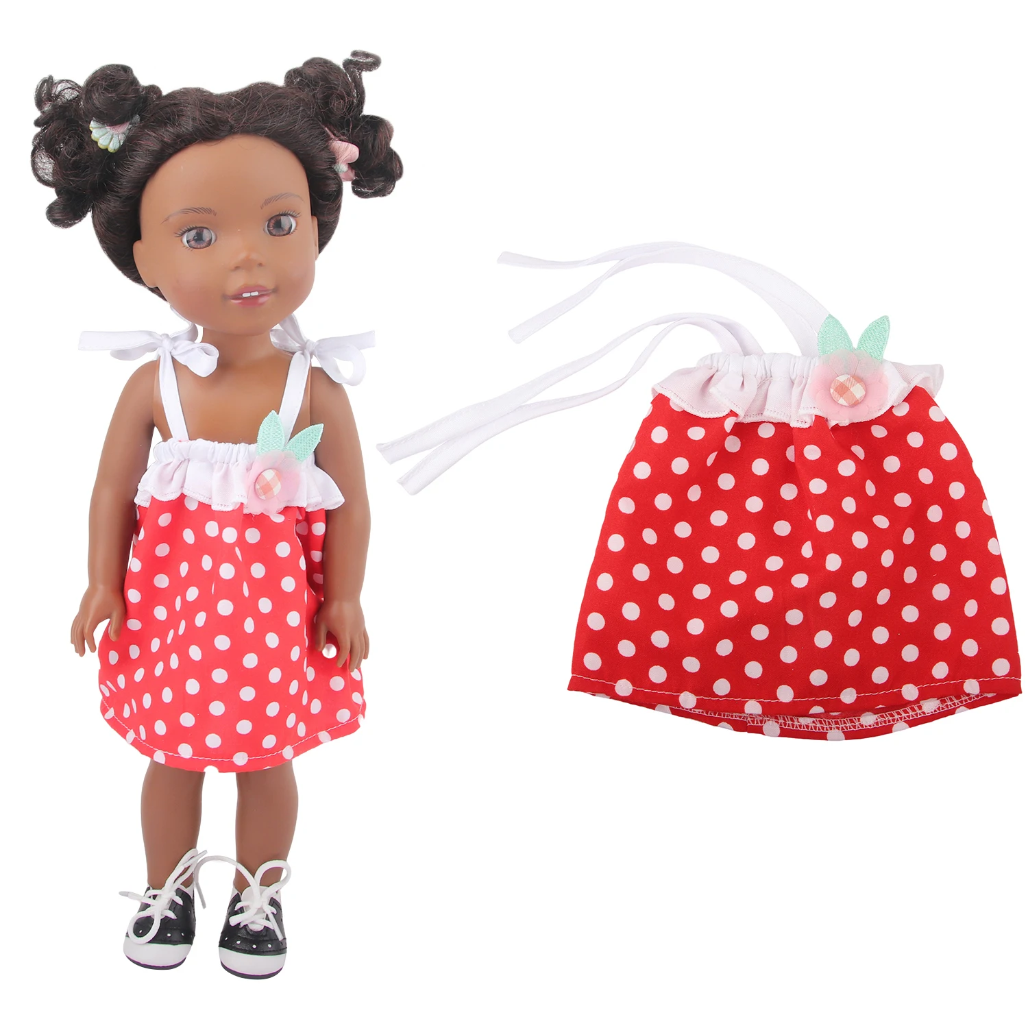 Vêtements de poupée pour bébé fille 30-35cm, robe de princesse à fleurs avec nœud papillon pour poupées noires américaines de 14 pouces pour poupées Nancy,Lisa,Paola Reina