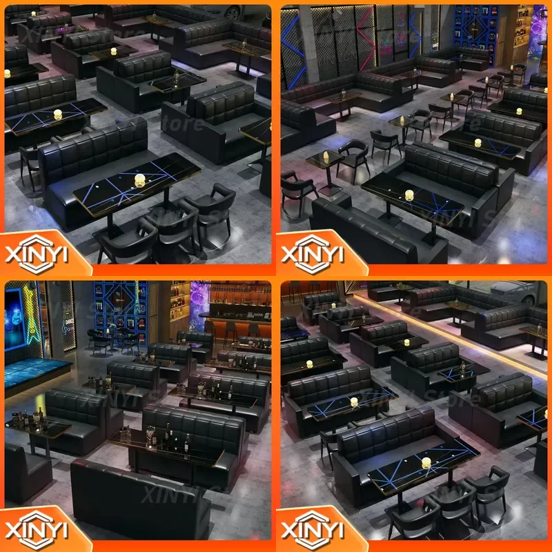 Bar Clear Bar Western Food Cafe Table and Chair Set for Barbecue Hot Pot Milk Tea Shop KTV Card Seat Sofa Modern Simple