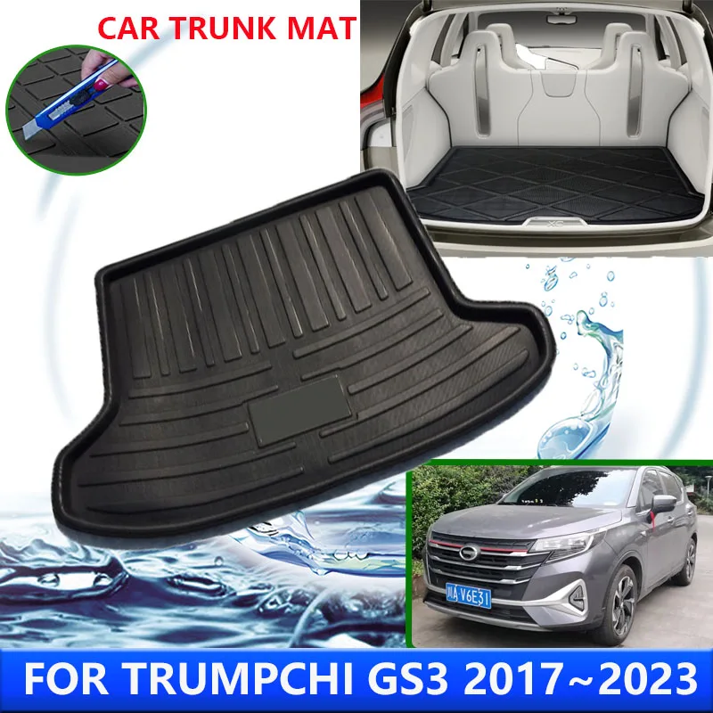 For Trumpchi GS3 2017~2023 2019 2020 2021 2022 Car Rear Trunk Protector Pads Auto Waterproof Liner Anti-Fouling Mat Accessories