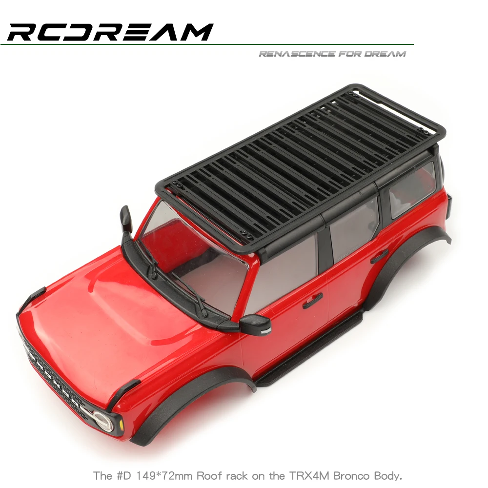 Black Simulation Plastic Roof Luggage Rack for 1/18 1/12 1/24 RC Crawler Traxxas TRX-4M Car TRX4M SCX24 Upgrade Parts