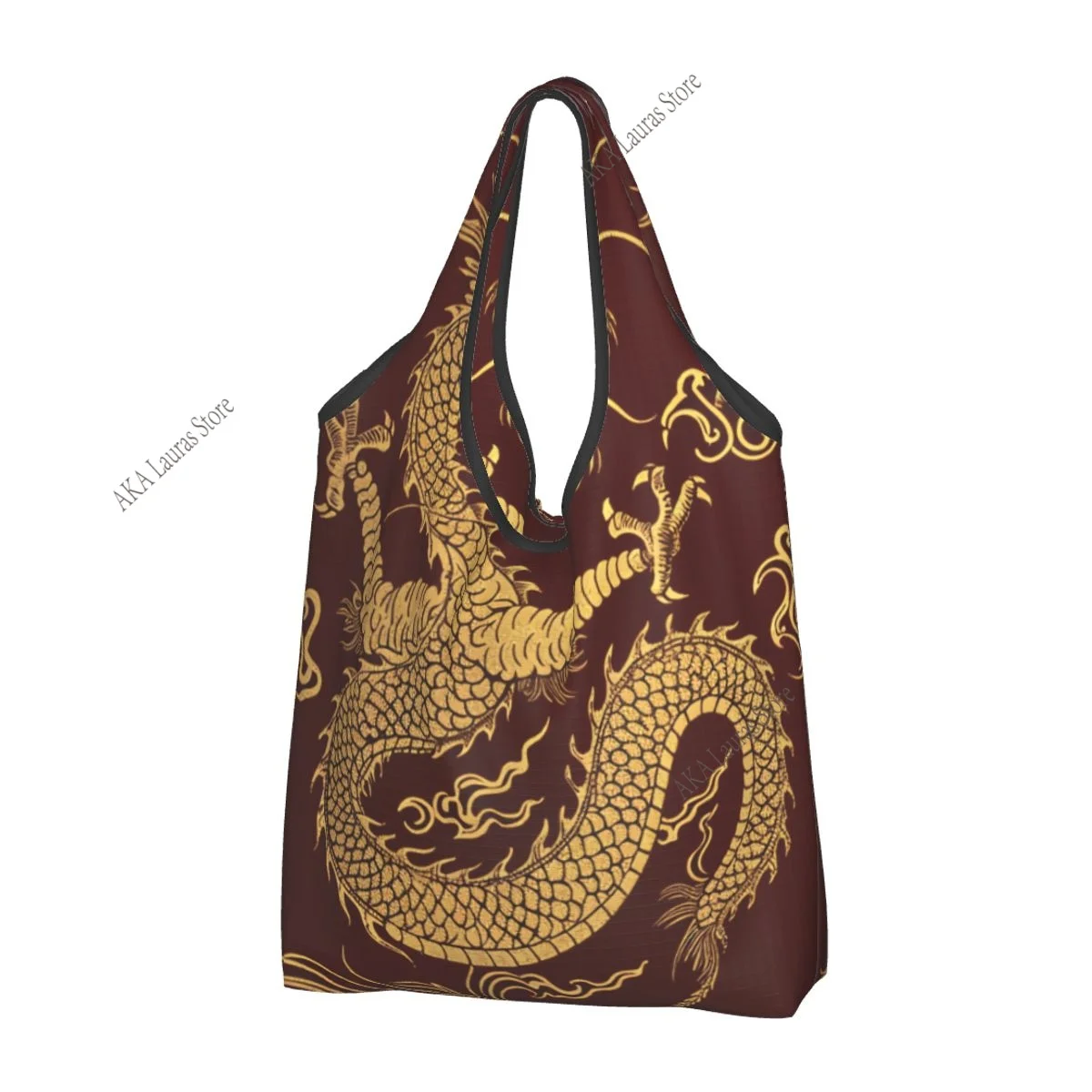 Shopping Bags Women Portable Dragon Snapback Big Capacity Grocery Shopper Tote Bags