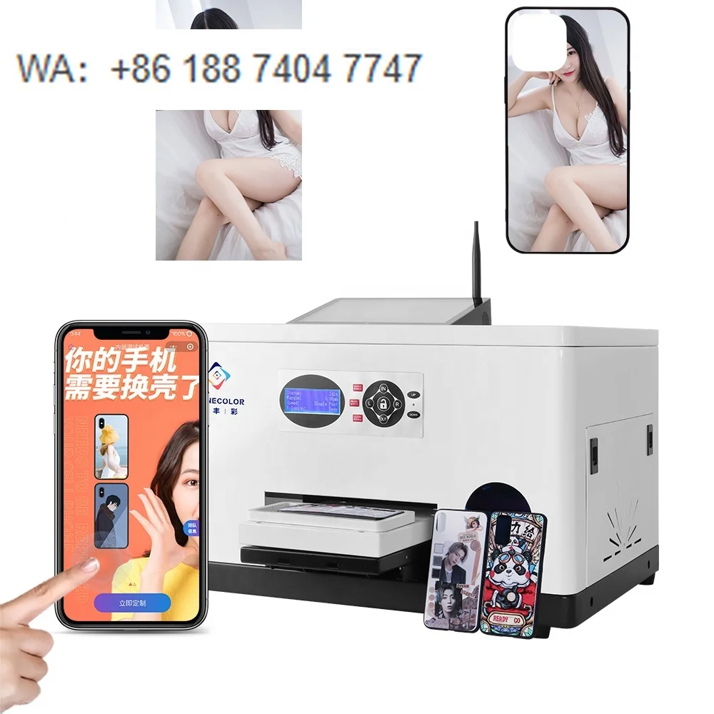 Smart Wi-Fi UV A5 Inkjet Printer Mobile Phone Case & APP Printing Machine with 1 Set of Inks Shipping From France