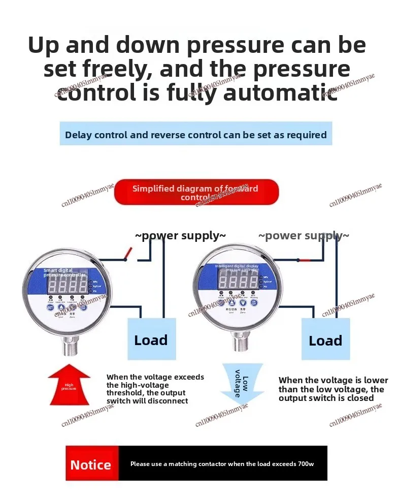 Stainless steel digital display intelligent pressure gauge high-precision electrical contact shock-resistant pressure switch