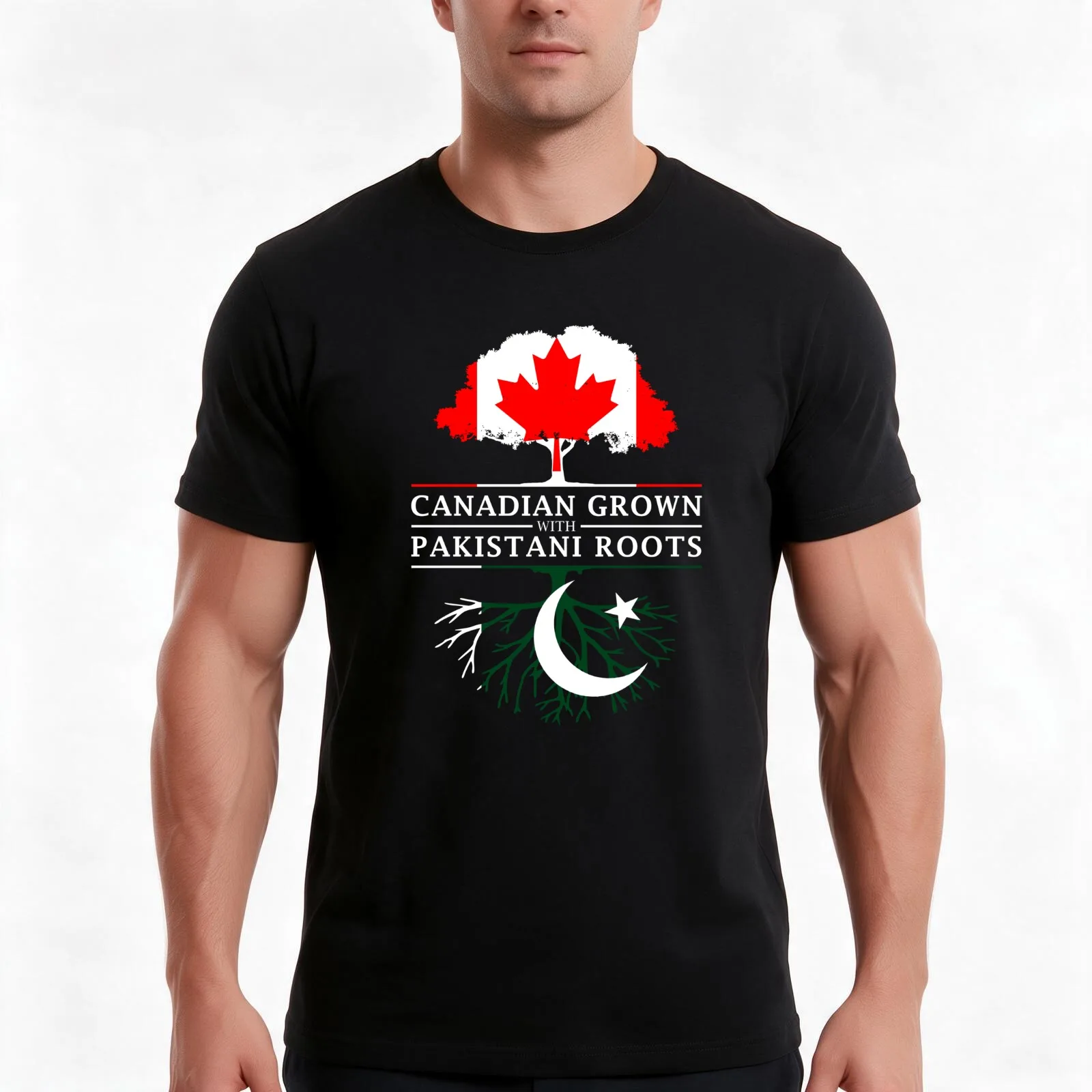 Canadian Grown with Pakistani Roots Pakistan Design T-Shirt Summer Casual Cotton Tee Oversized Streetwear Tops 100% Cotton