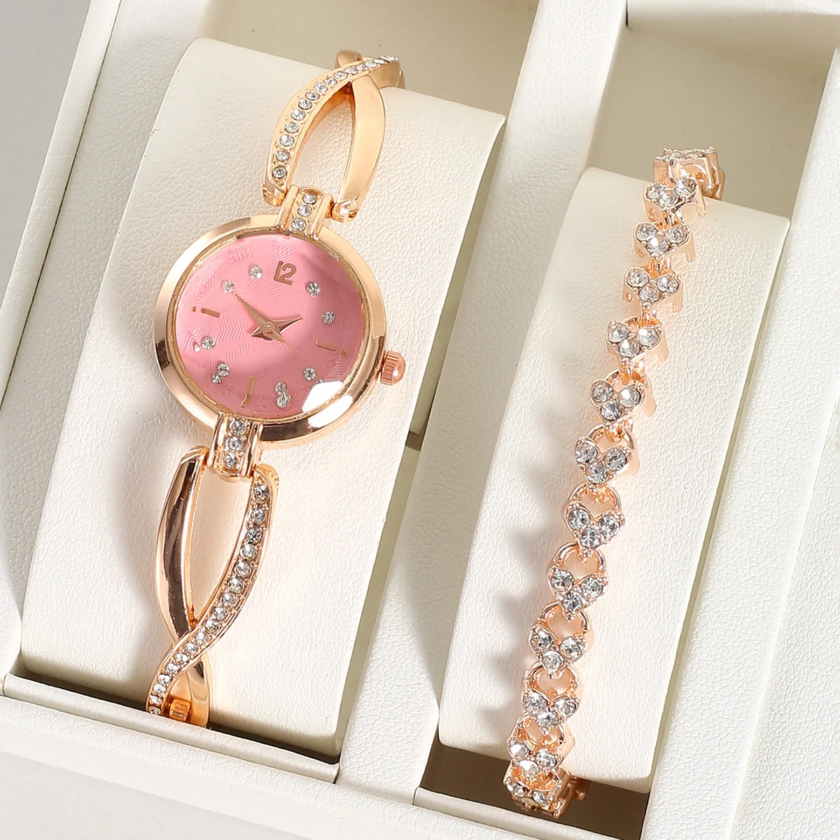 1 قطعة/2 قطعة مجموعة ساعات نسائية فاخرة حزام فضي السيدات كوارتز ساعة اليد سوار معدني للسيدات طقم مجوهرات ساعة هدية #1