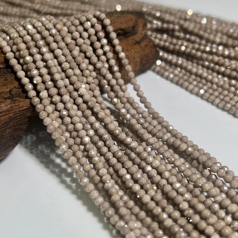 

2mm Lacto-zirconium Emulsified Cubic Zirconia Faceted Round Bead JewelryDIYSemi-finished handmade accessories