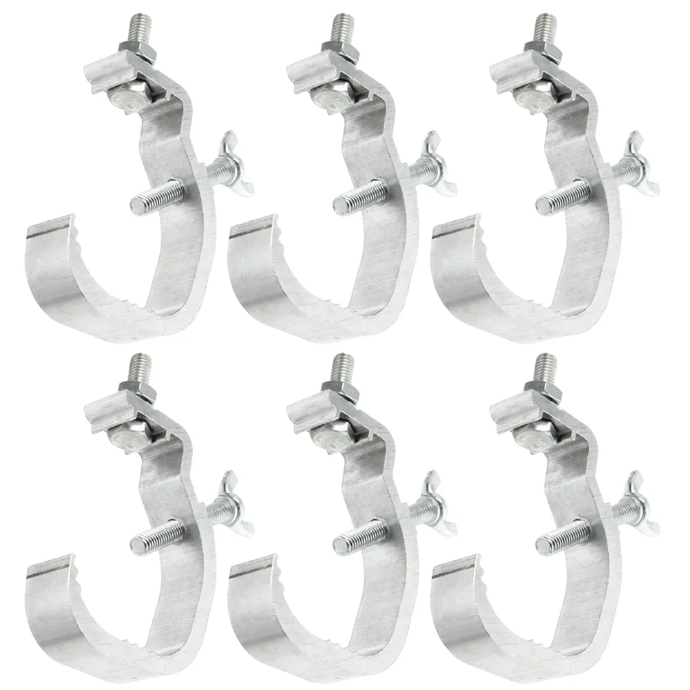 6 Pcs Stage Light Hook Heavy Duty Clamps Metal Lighting Truss 20 Wide Par Clamp 30 52 Tube Adjustable Non