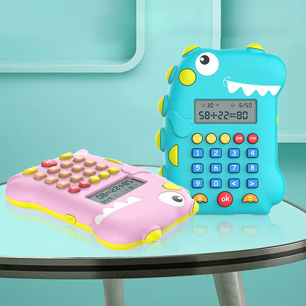 Calculators Dinosaur Student Early Education Machine Gift 13X10X18CM Small Pendant Adorable Kids Office Sky-blue Cartoon Toy