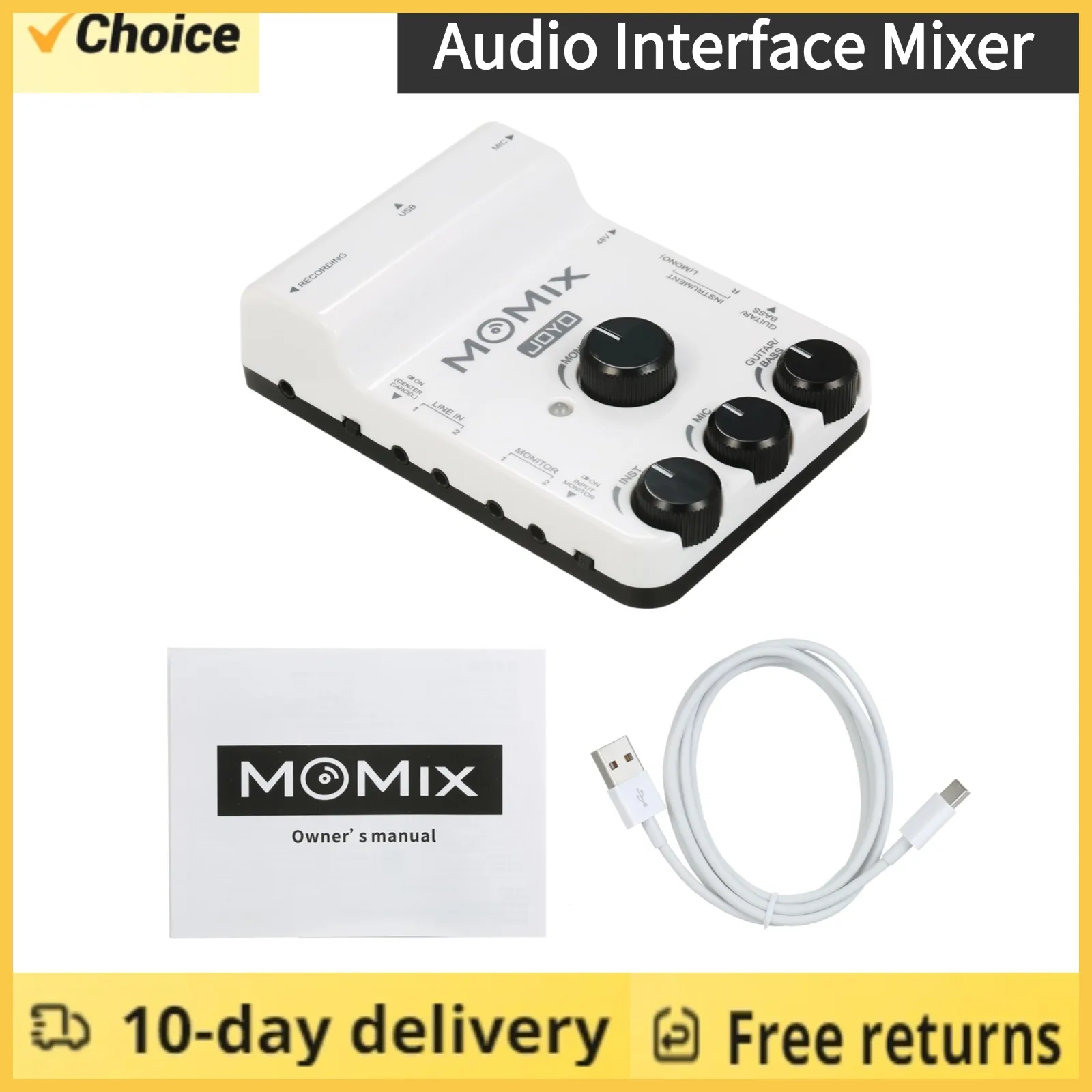 MOMIX USB Audio Interface Mixer Portable Audio Mixer Professional Sound Mixer for PC Smartphone Audio Equipment Music Instrument