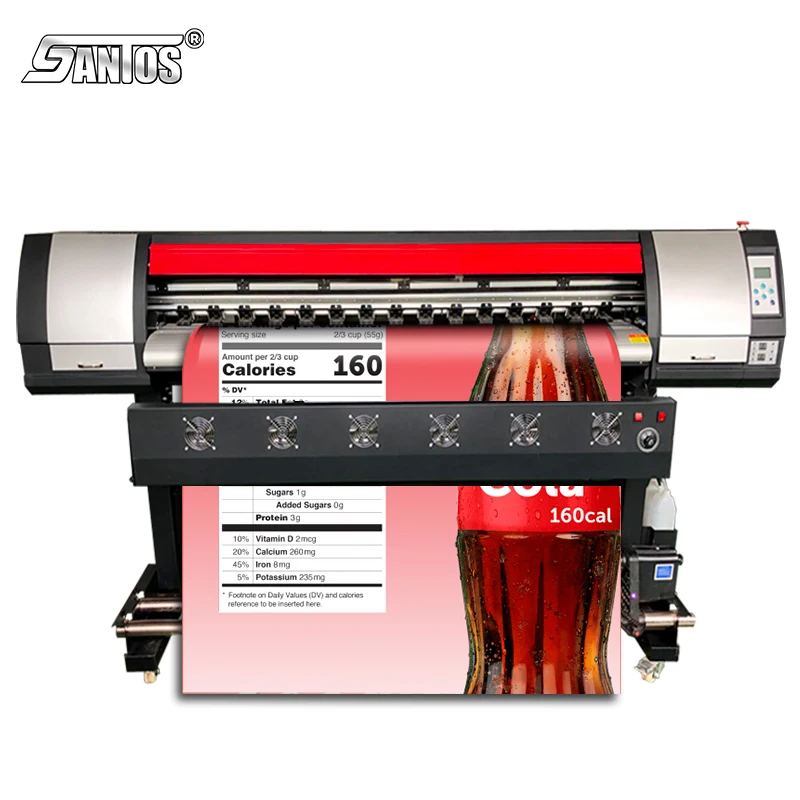 Auto Clean I3200 Xp600 Head Eco Solvent Printer 1.8M Outdoor Inkjet Vinyl Canvas Sticker Flex Banner Printing Machine