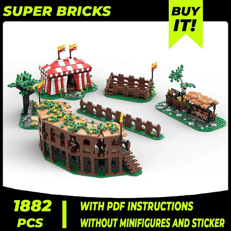 Medieval Castle Model Moc Building Bricks Lion Knights' Tournament Technology Modular Blocks Gift Christmas Toy DIY Set Assembly