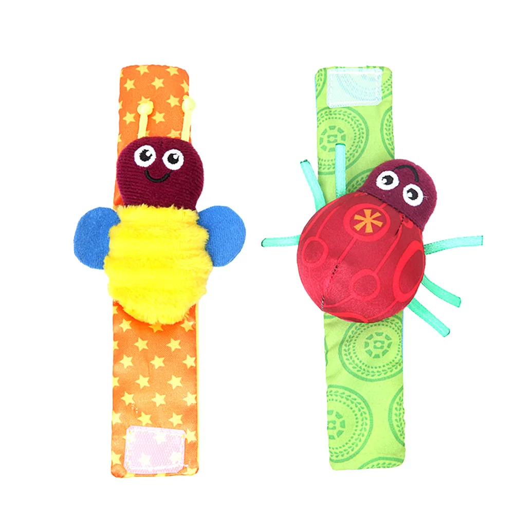 

2Pcs Baby Wrist Rattle Infant Beetle Bee Bell Strap Lightweight Safe Educational Entertainment for Newborn Toddler Development