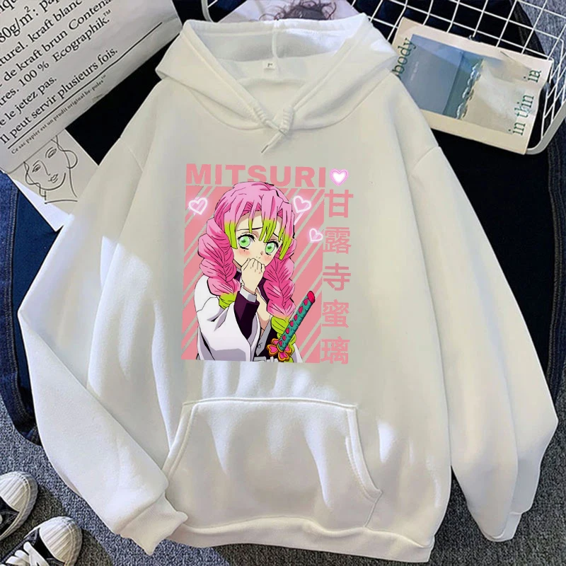 New Anime Kanroji Mitsuri Print Hoodie Sweathshirts Men Women Hooded Pullover Unisex Long Sleeve Hoodie Tops Couple Hoodies