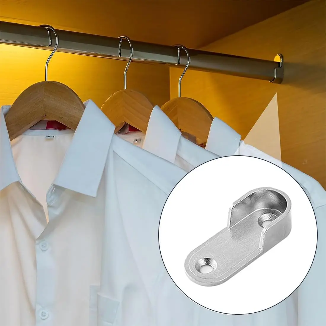 Furniture Hardware Accessories, Wardrobe Clothes Rail Bracket Slot, Durable and Sturdy Bracket for Wardrobes, Home Accessories