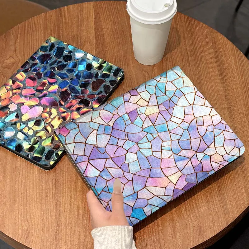 Color Geometry Shard Texture For Samsung Galaxy Tab S7 S8 S9 S10 11 12.4 13.1 FE Plus Lite Inch Cover Tablet Case