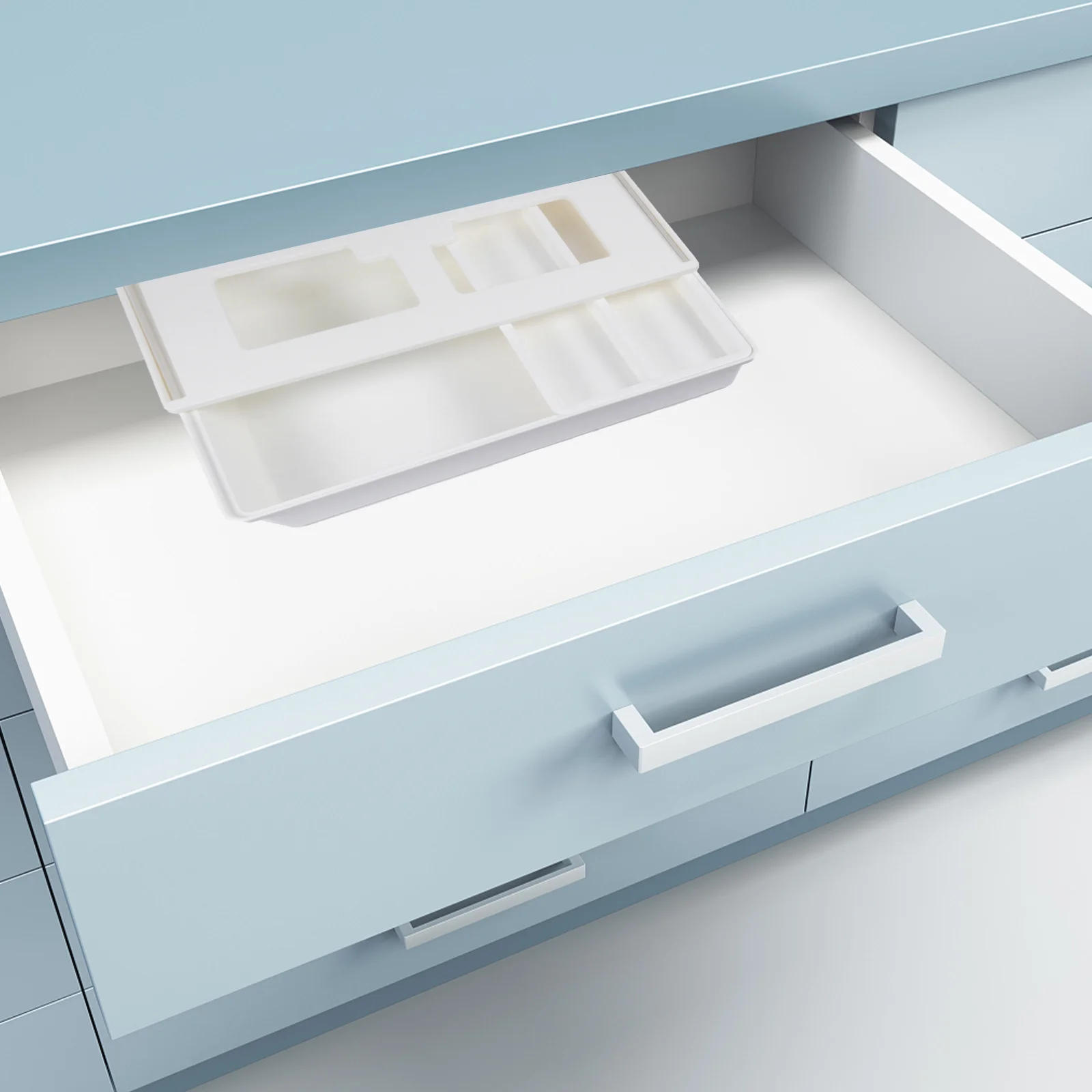 Under Table Drawer Sticky Pen Box For Office School Supplies Storage Organizer Self-Adhesive Desktop Holder Compact