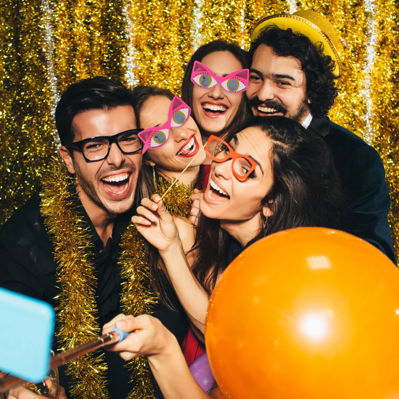 Kat Brillen Grappige Overdreven Grote Ogen Lichtgewicht Pc Frame Voor Halloween Cosplay Party Kat Kostuum Accessoire Props