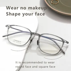Lunettes carrées ultralégères en titane TR90 pour hommes et femmes, lunettes de myopie, lunettes rétro pour contrevenants optiques, monture de lunettes