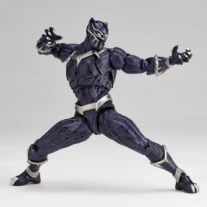 Spot Kaiyodo 030 Marvel Yamaguchi Marvel Black Panther 6-inch Movable Doll Figurine Model For Collecting Birthday Gifts