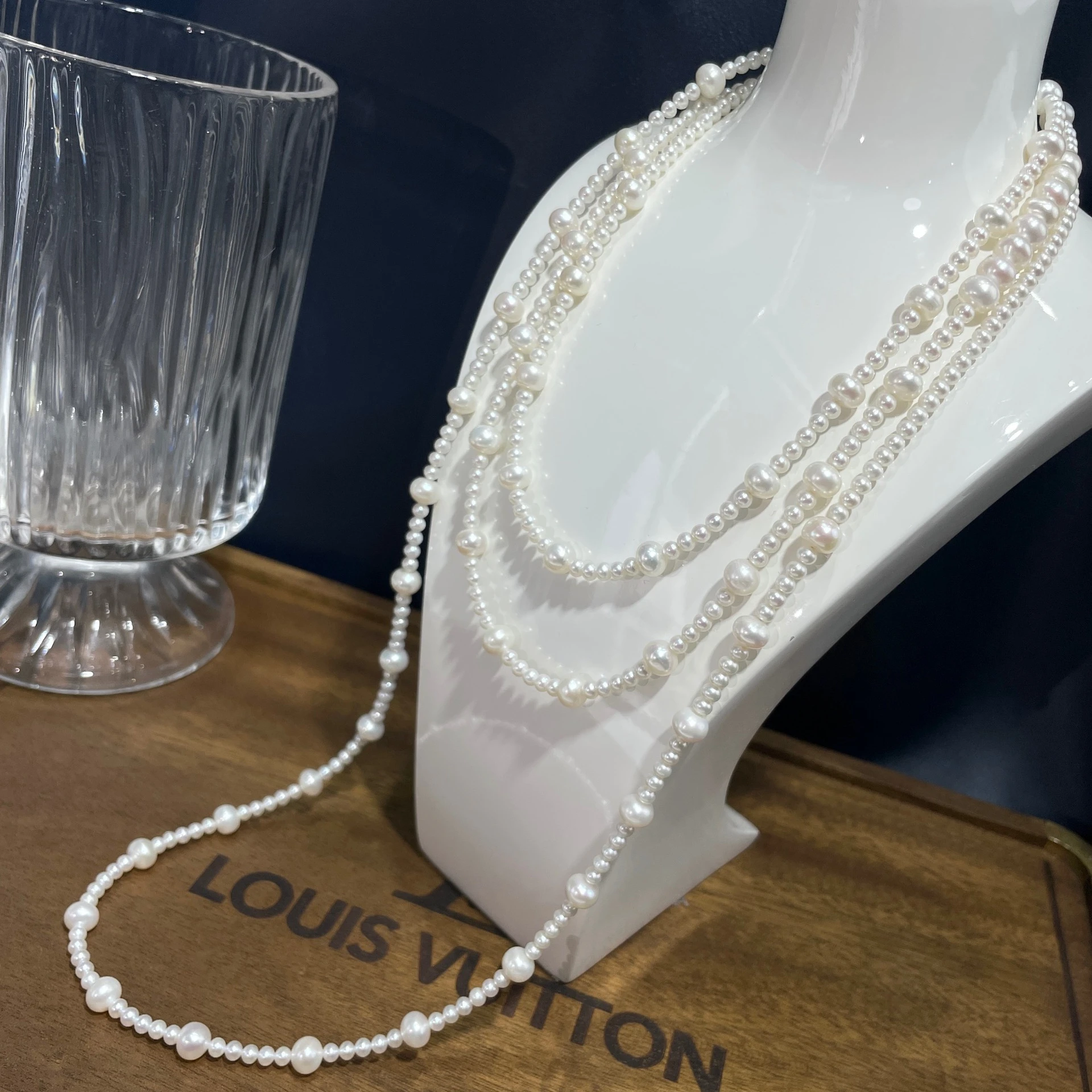 Silver Bead Clasps For Pearl Necklace - 긴 흰색 진주 목걸이, 천연 진주,