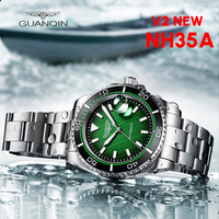 Guanqin Automatic Mechanical Watch NH35A Men's Watch Sapphire brand luxury Sports Watch Stainless Steel Waterproof NH35 2023 New