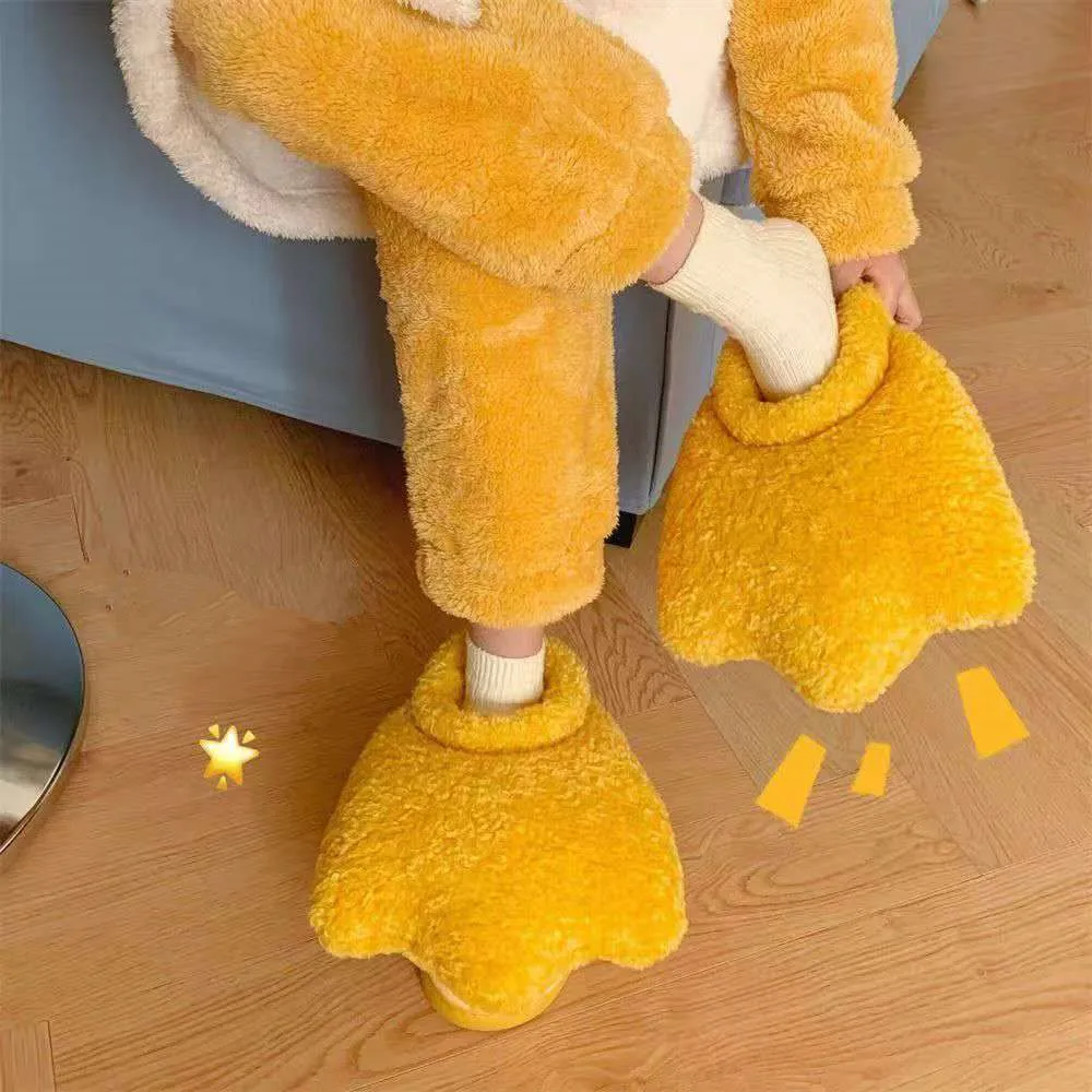 2026 Winter Indoor Plush Slippers with Interesting Creative Designs Duck-Foot Style Providing Comfort Lightness Made of Cotton