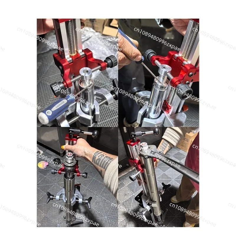 Motorcycle Front Shock Absorber Stand, Universal for Road/Off-road/Scooter, Ruler-equipped Fixed Fixture