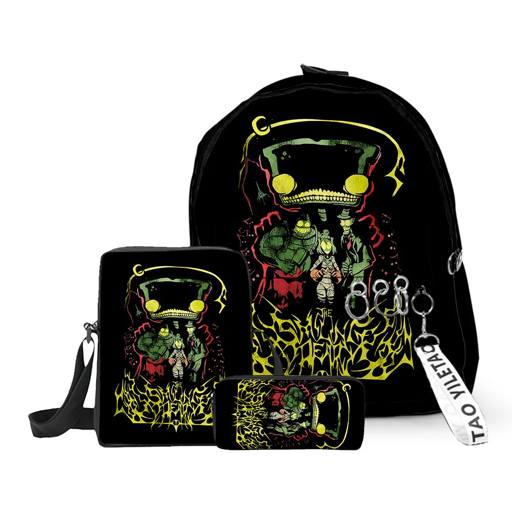 The Gaslight District 3D Print 3pcs/Set pupil School Bags Keychains Cute Small Backpack Inclined shoulder bag Pencil Case