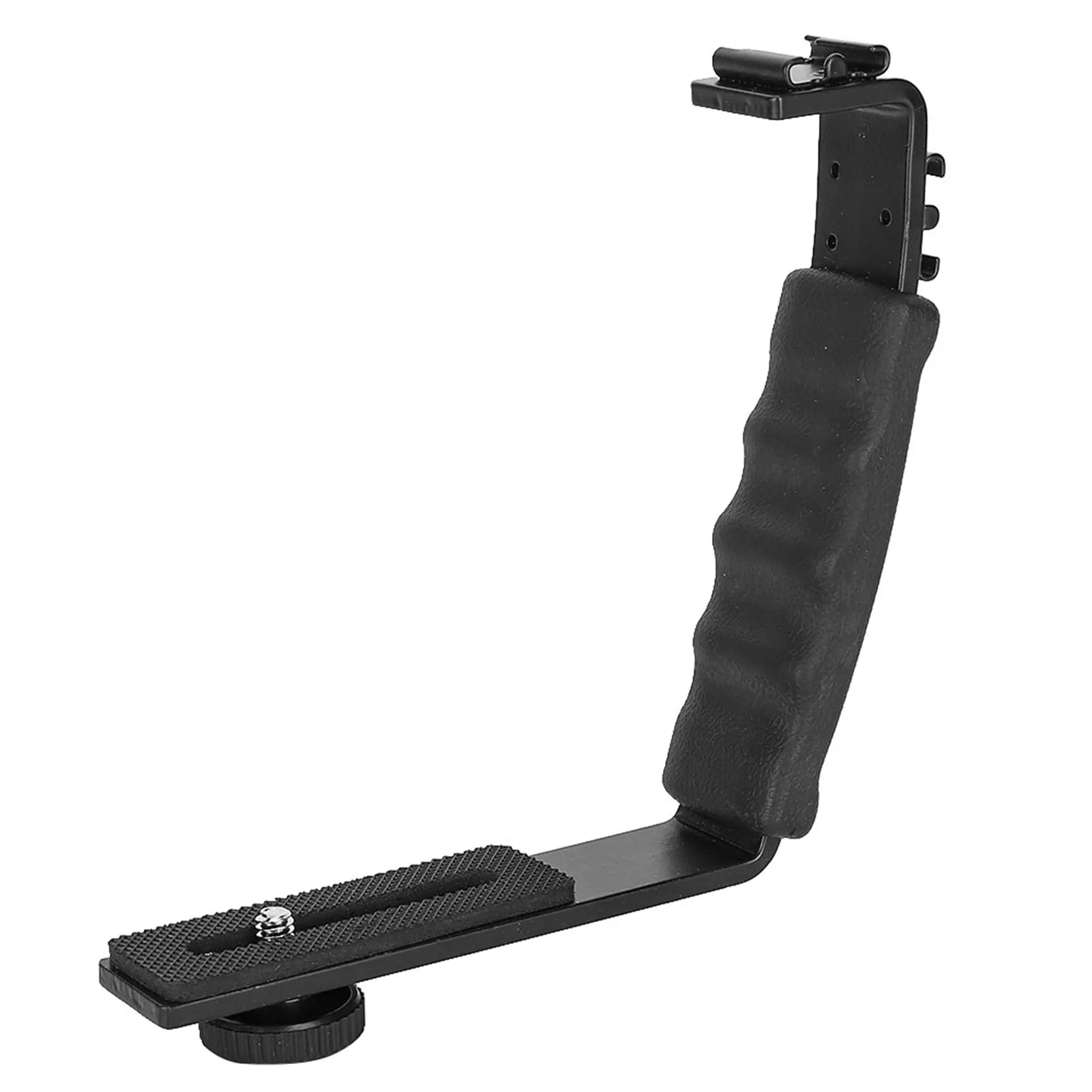 Camera Flash L Bracket Dual Hot Shoes Holder Mount Adapter Mount DV Microphone LED Light new