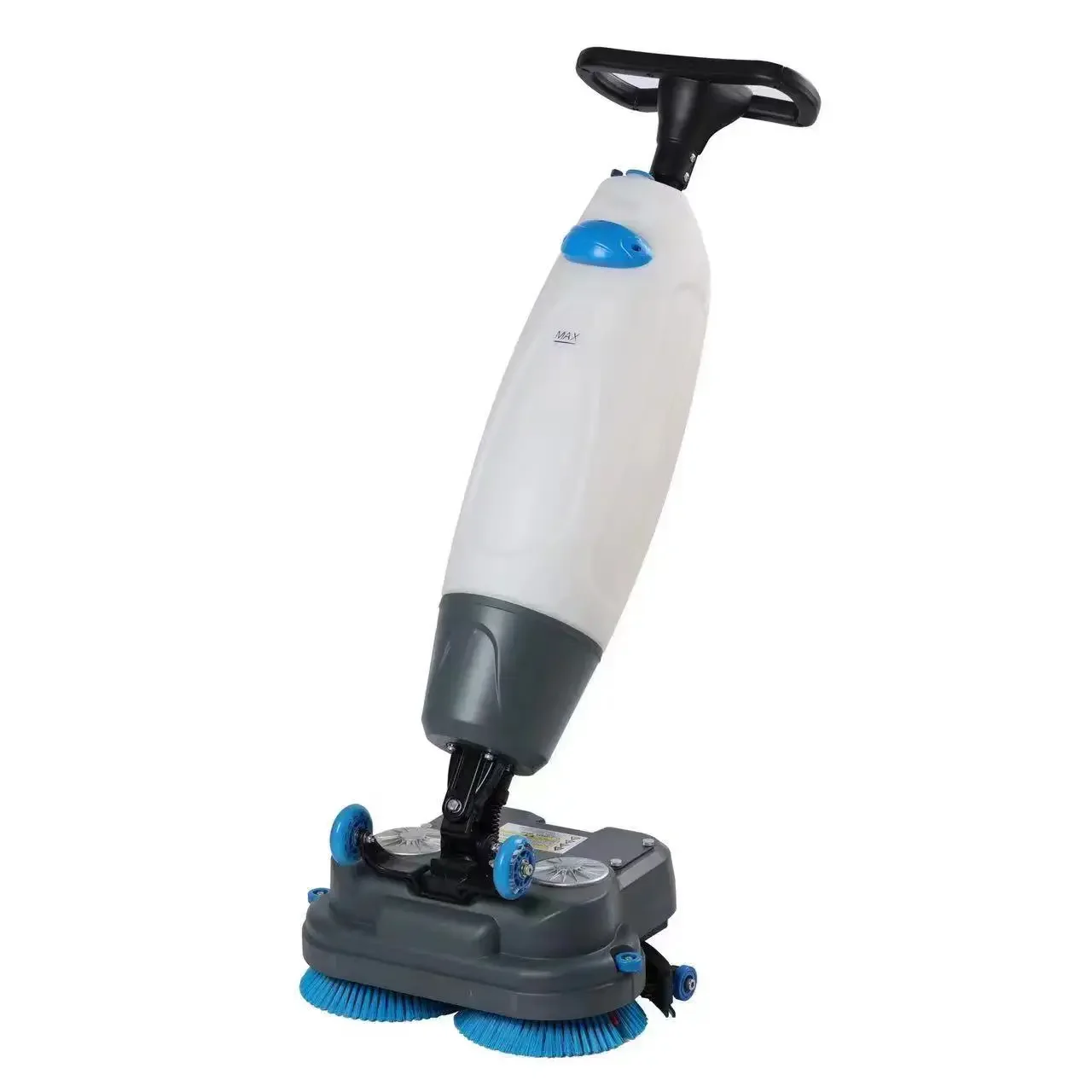 Small hand push double brush washing machine washing and towing suction three-in-one mopping machine