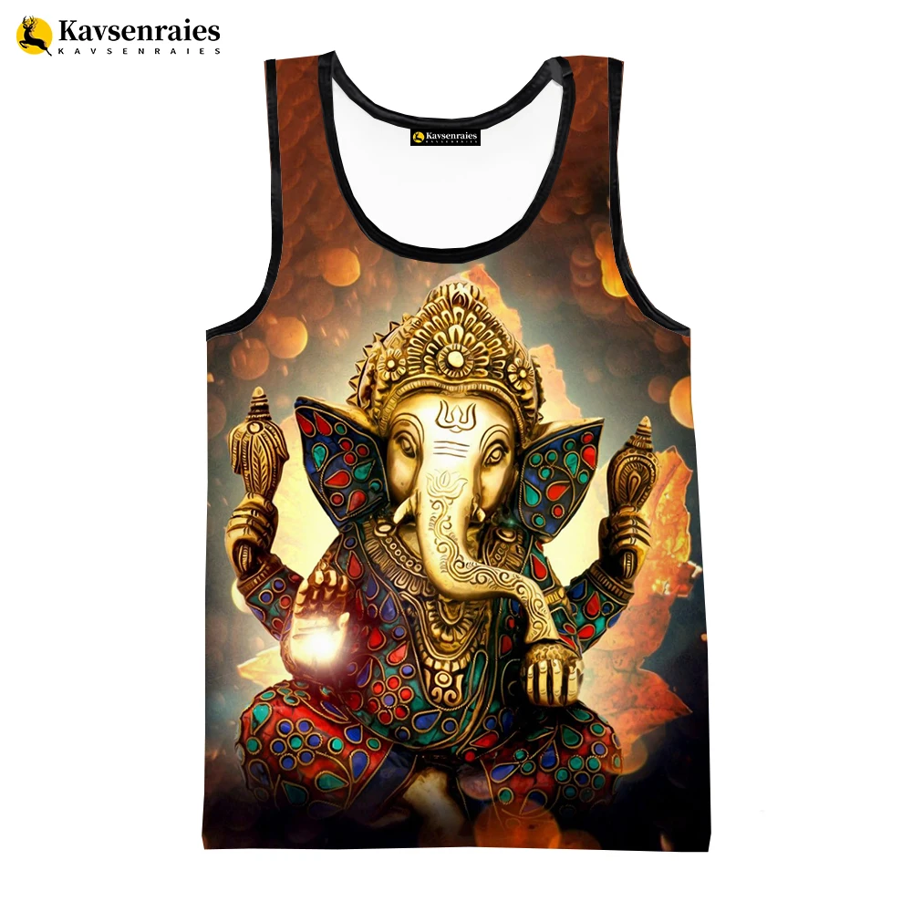 2023 Hot Sale Ganesh Vest Elephant-Headed Hinduism God Ganesha 3D Tank Tops Men Women Streetwear Oversized Sleeveless Shirts